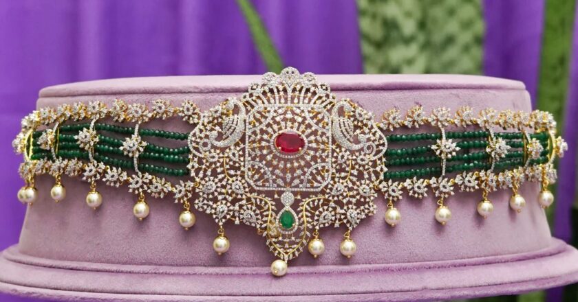 Elegance Redefined with Silver Vaddanam with Gold Coating & the Timeless Patan Patola Saree